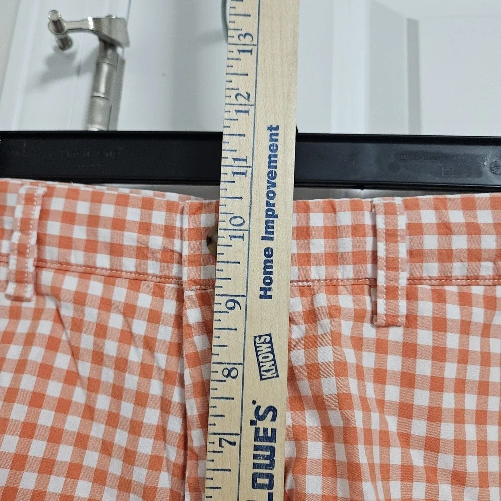 Polo Ralph Lauren Shorts Mens 36 Orange Suffield Gingham Check Cotton Preppy